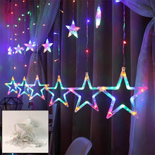 12 Stars LED Curtain String Lights with 8 Flashing Modes for Home Decoration, Diwali & Wedding LED Christmas Light Indoor and Outdoor Light ,Festival Decoration (Multicolor / With Box) - dailyneed.life