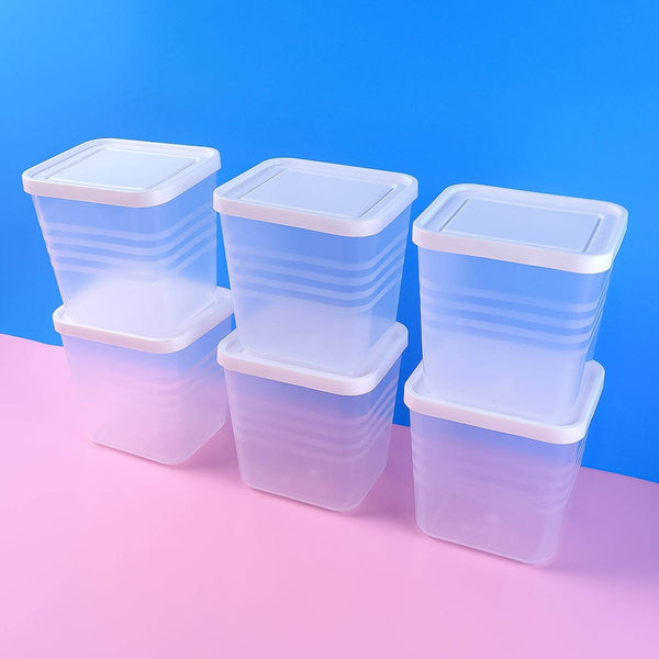 Transparent Square Plastic Food Storage Container Set (6 Pc) - dailyneed.life