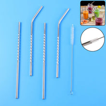 Set of 4 Stainless Steel Straws & Brush (2 Straight straws, 2 Bent straws, 1 Brush) - dailyneed.life
