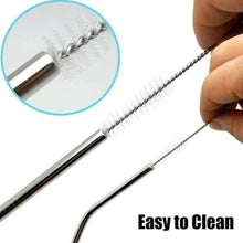 Set of 4 Stainless Steel Straws & Brush (2 Straight straws, 2 Bent straws, 1 Brush) - dailyneed.life