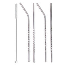 Set of 4 Stainless Steel Straws & Brush (2 Straight straws, 2 Bent straws, 1 Brush) - dailyneed.life