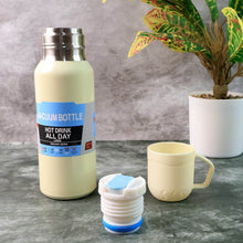 White Vacuum Flask Set – Stainless Steel Thermos with 3 Cups, Approx 500ml - dailyneed.life