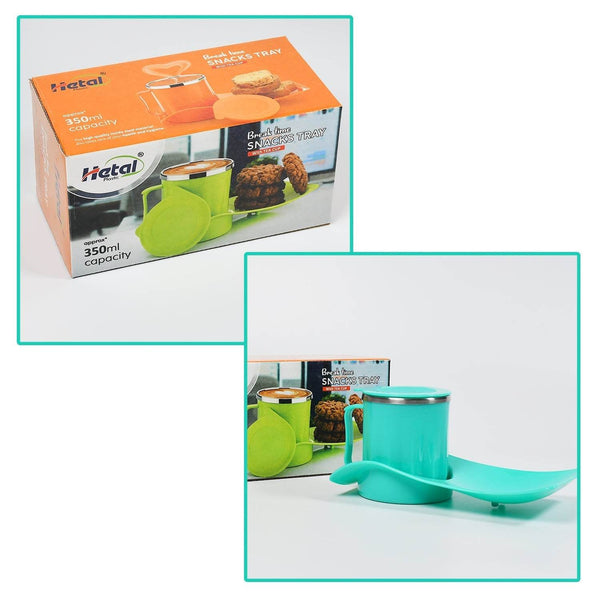 Snack Tray with 350ml Steel Cup for Kids & Home Use - dailyneed.life