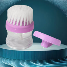 Plastic Wash Basin Brush Cleaner with Liquid Soap Dispenser (Multicolour) - dailyneed.life