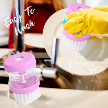 Plastic Wash Basin Brush Cleaner with Liquid Soap Dispenser (Multicolour) - dailyneed.life