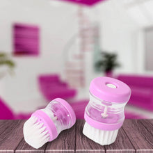 Plastic Wash Basin Brush Cleaner with Liquid Soap Dispenser (Multicolour) - dailyneed.life