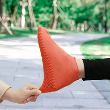 Orange Non-Slip Silicone Rain Reusable Anti skid Waterproof Fordable Boot Shoe Cover (1 Pair) - dailyneed.life