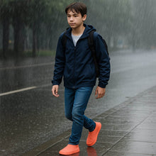 Orange Non-Slip Silicone Rain Reusable Anti skid Waterproof Fordable Boot Shoe Cover (1 Pair) - dailyneed.life