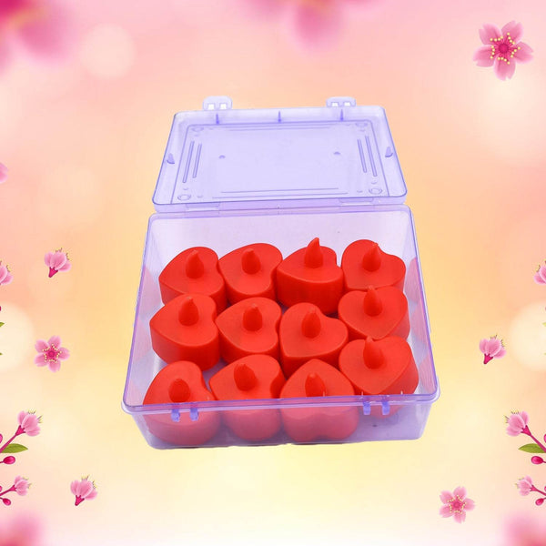 Flameless Candles LED Heart Shape Tea Light Candles Multi Color Electrical Diya Candles Battery Operated Fake Candles for Gift/Home Decoration Diwali Navratri Lighting, Diwali (Pack of 12) - dailyneed.life